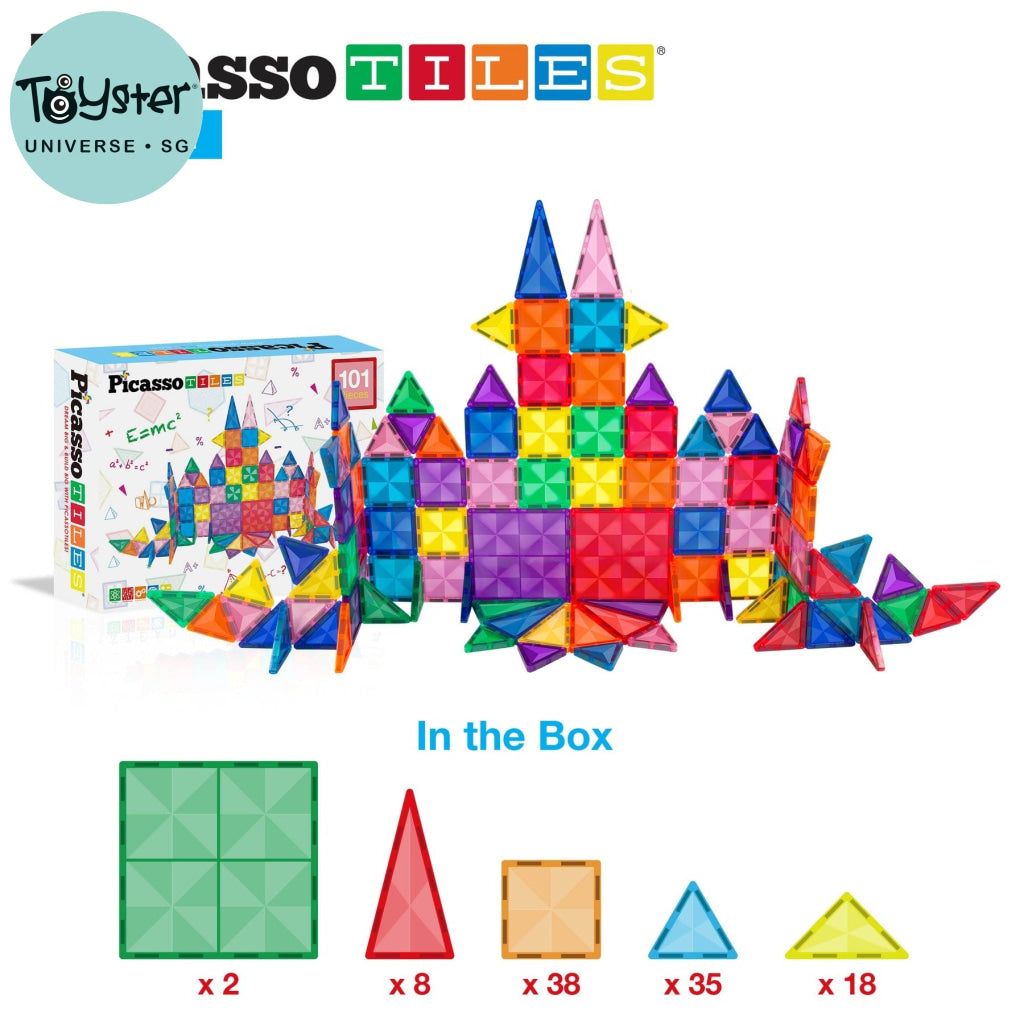 PicassoTiles Magnetic Tile Mini Diamond Set 101 Pieces - PICASSOTILES