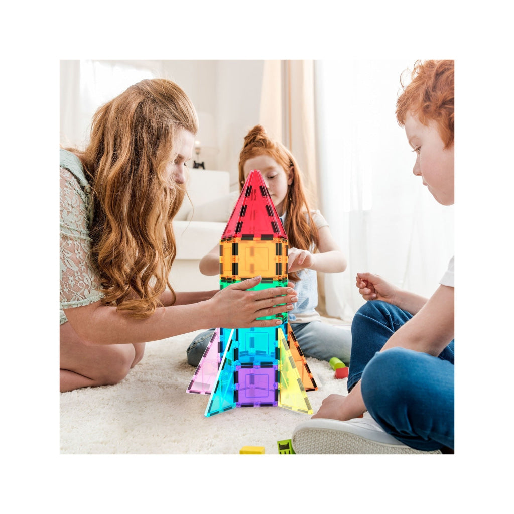 PicassoTiles Magnetic Tile Rocket Set 32 pieces - PICASSOTILES
