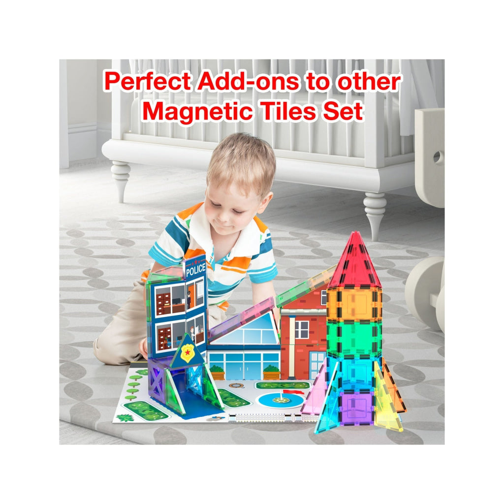 PicassoTiles Magnetic Tile Rocket Set 32 pieces - PICASSOTILES
