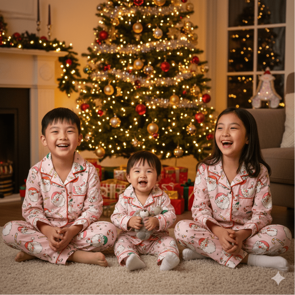 Pink Winking Santa Pyjamas - Pyjamas