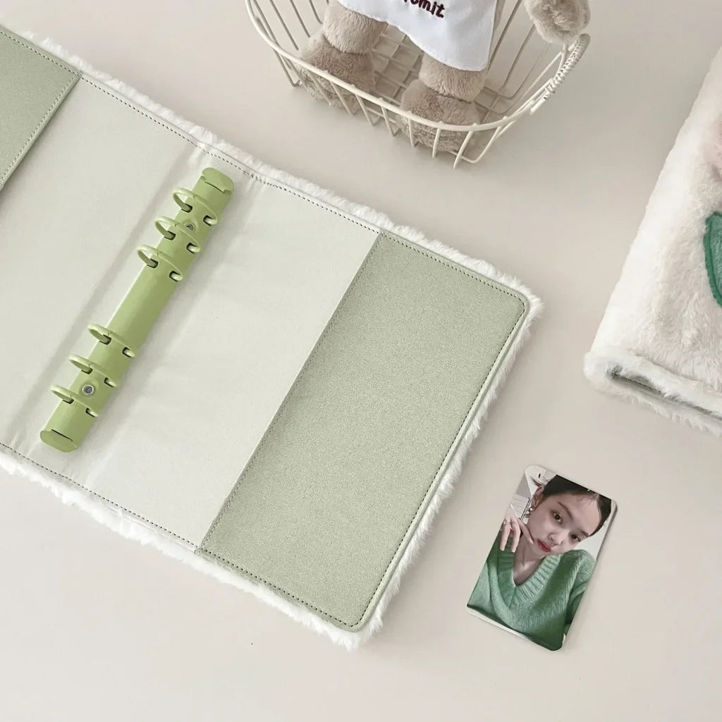 Plush Dog A6 Binder Photocard Holder With 10Pcs Inner Pages