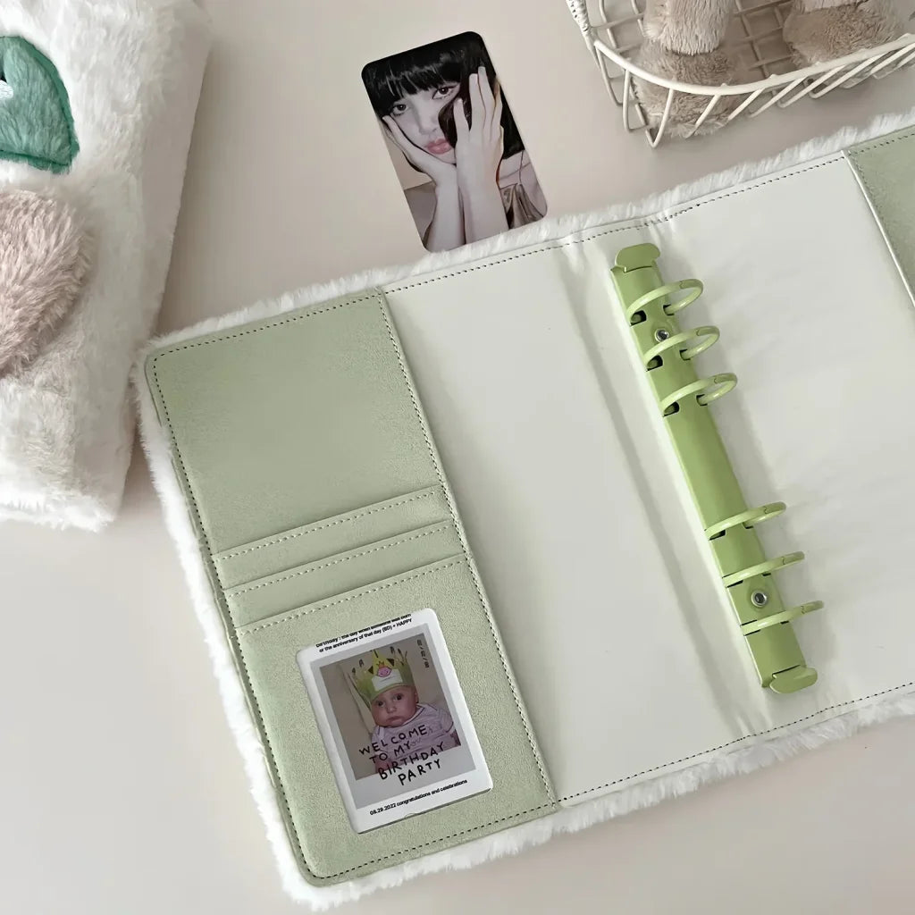 Plush Dog A6 Binder Photocard Holder With 10Pcs Inner Pages