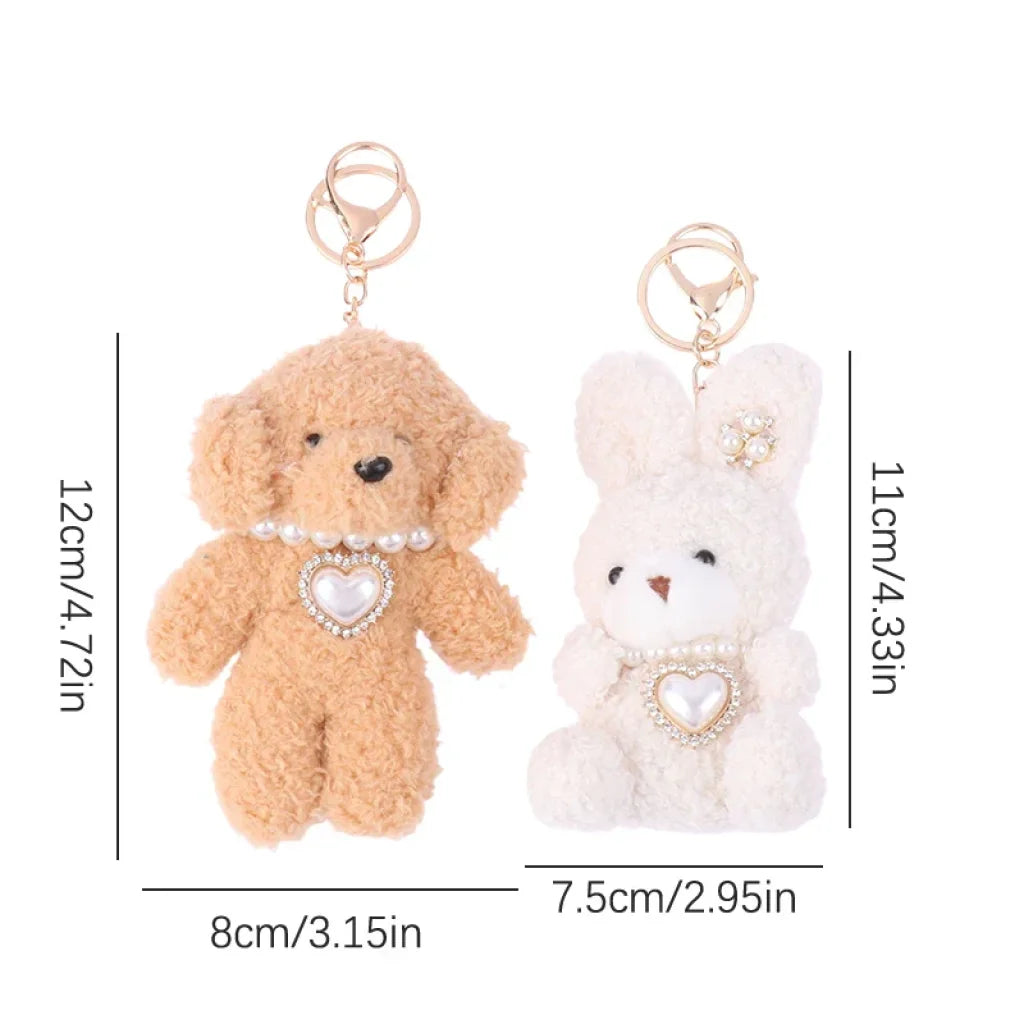 Plush Rabbit Puppy Keychain