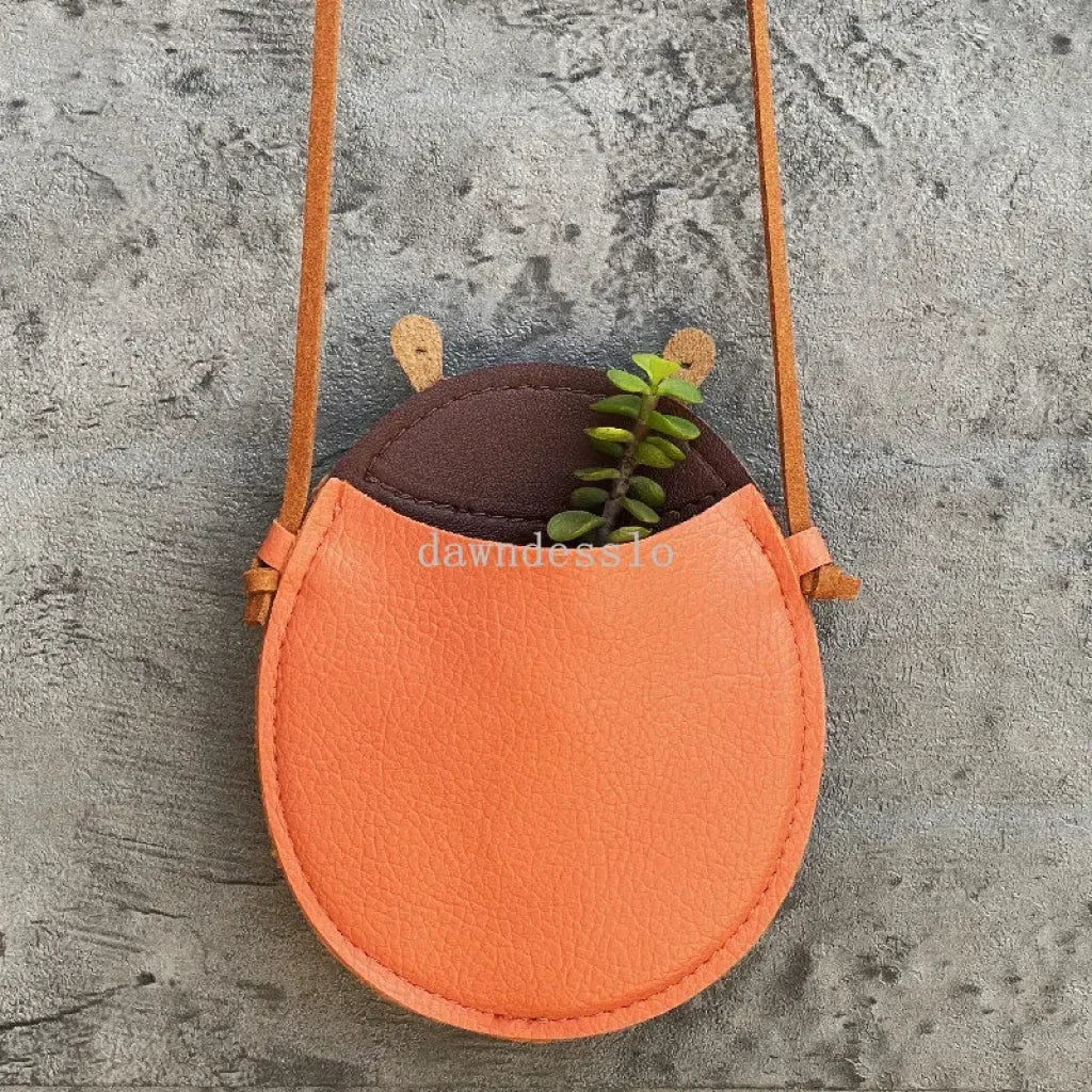 Pu Leather Crossbody Bag Pumpkin Pear Ladybug