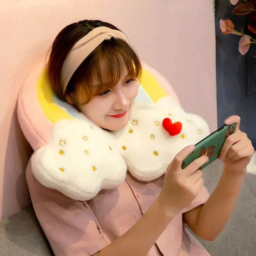 Rainbow Cloud Sun Star Pillow
