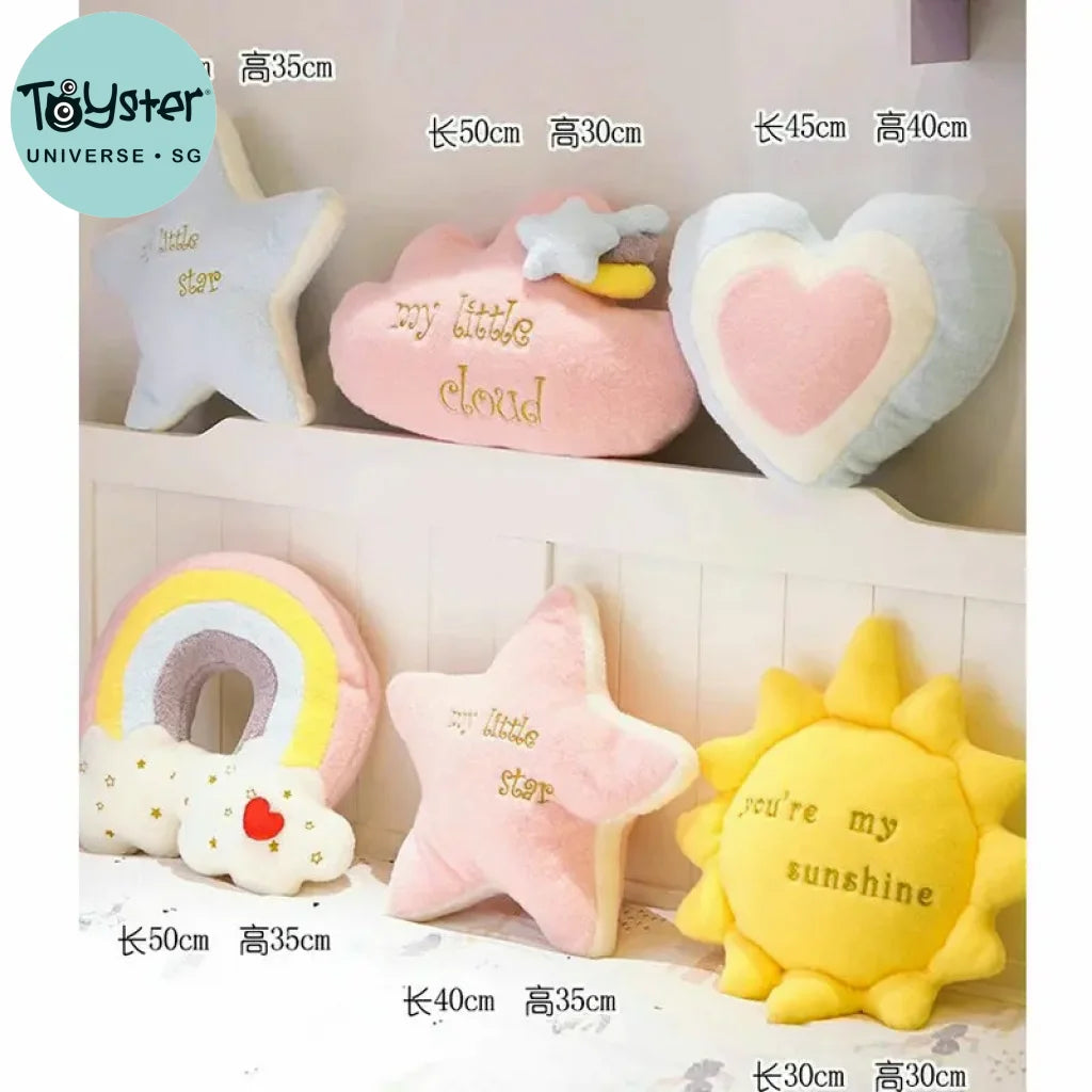Rainbow Cloud Sun Star Pillow
