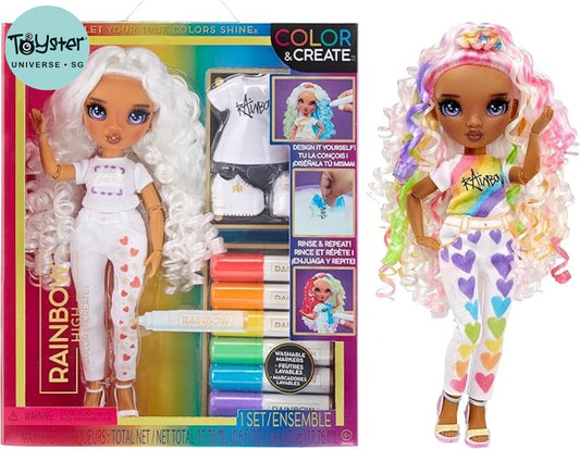 Rainbow High Color & Create - Purple Eyes Curly Hair