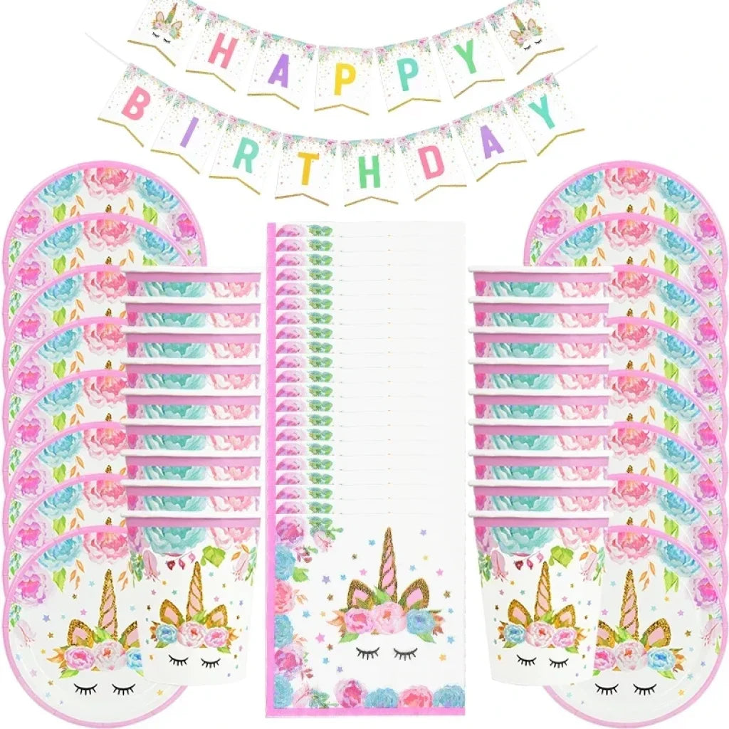 Rainbow Unicorn Theme Birthday Party Decorations