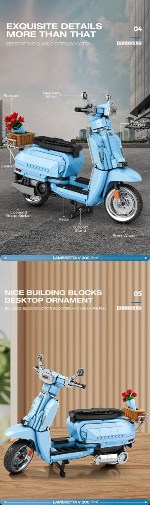 Reobrix Retro Scooter (Blue) 11037 - Reobrix