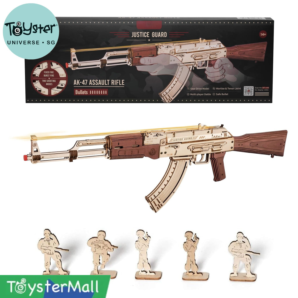 Robotime ROKR AK-47 Assault Rifle Toy Blaster 3D Wooden Puzzle Dropship