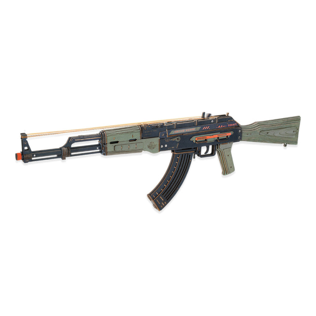 Robotime ROKR AK-47 Assault Rifle Toy Gun 3D Wooden Puzzle LQ901 Green - Dropship