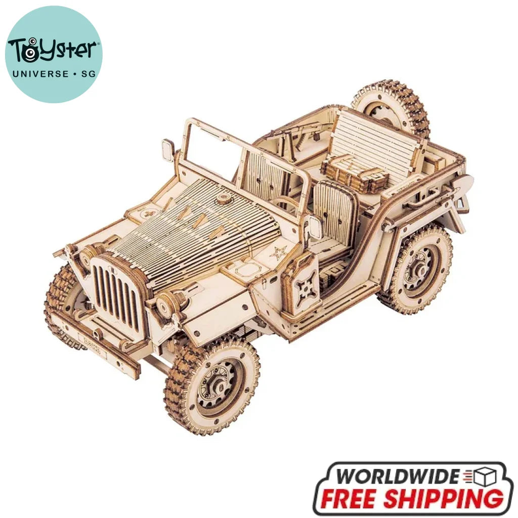 Robotime Rokr Army Jeep Scale Model 3D Wooden Puzzle Mc701 Dropship