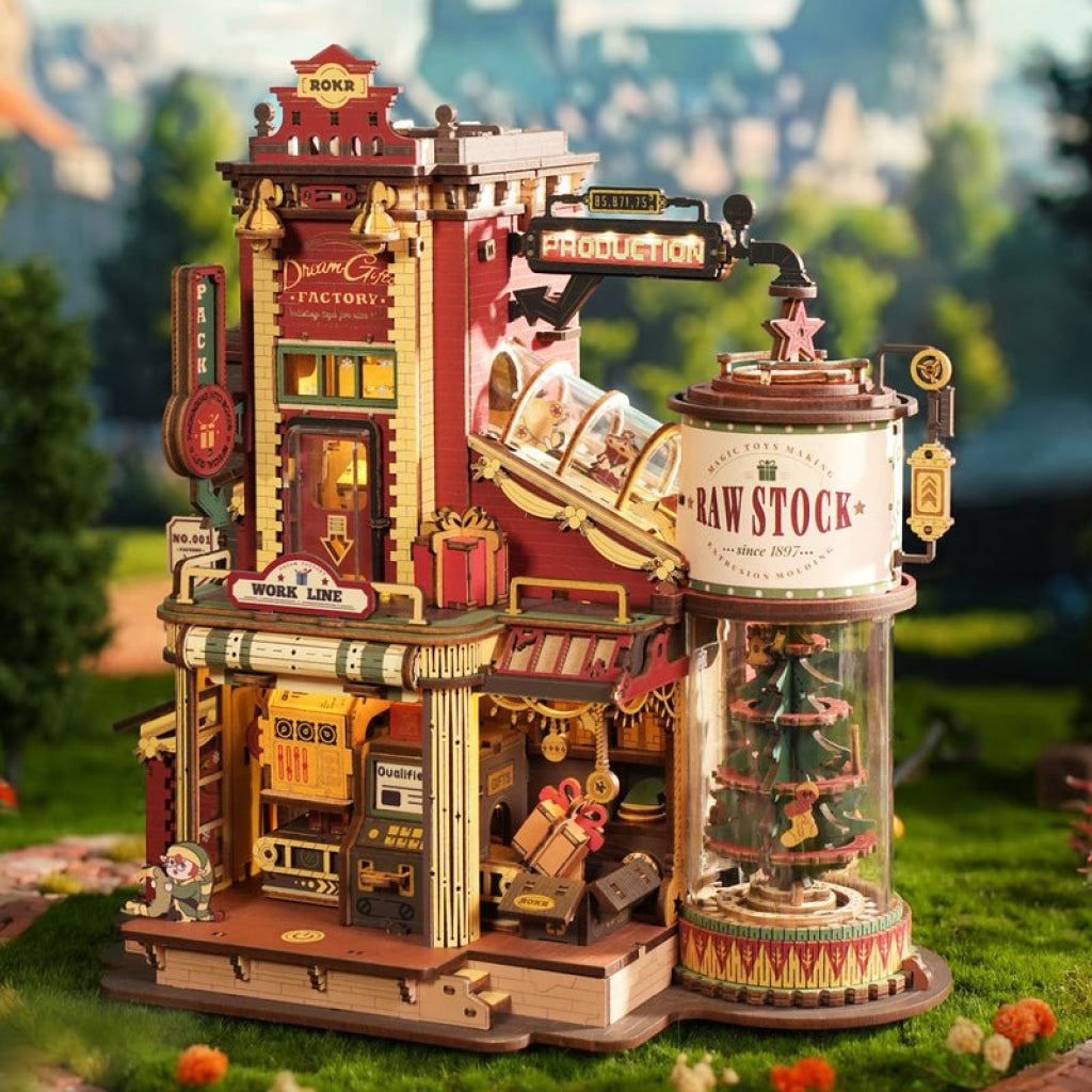 Robotime ROKR Christmas Dream Gift Factory Wooden Music Box EAB01 Dropship