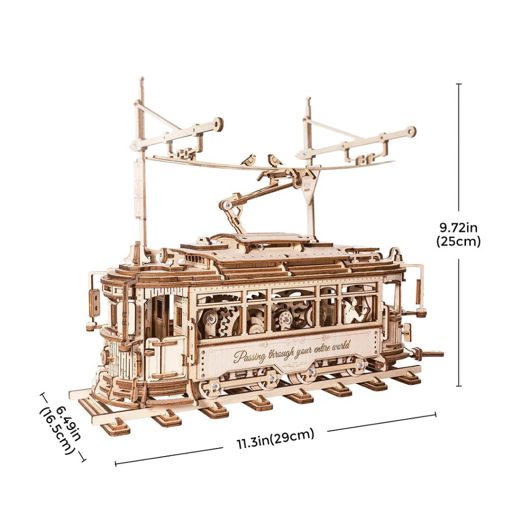 Robotime Rokr Classic City Tram 3D Wooden Puzzle Lk801 Dropship