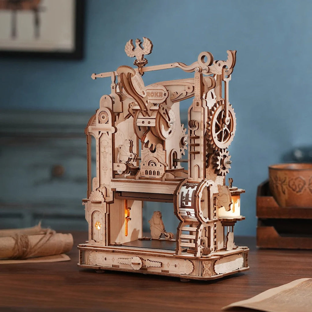 Robotime Rokr Classic Printing Press 3D Wooden Puzzle Lk602 Dropship