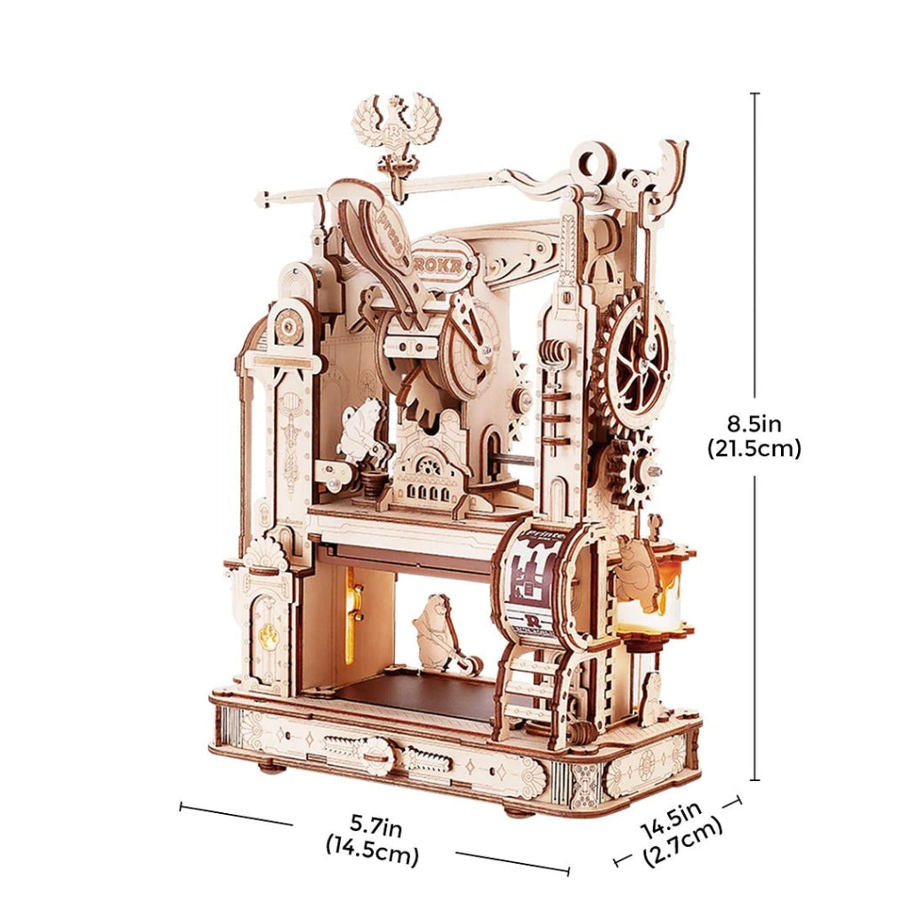 Robotime Rokr Classic Printing Press 3D Wooden Puzzle Lk602 Dropship