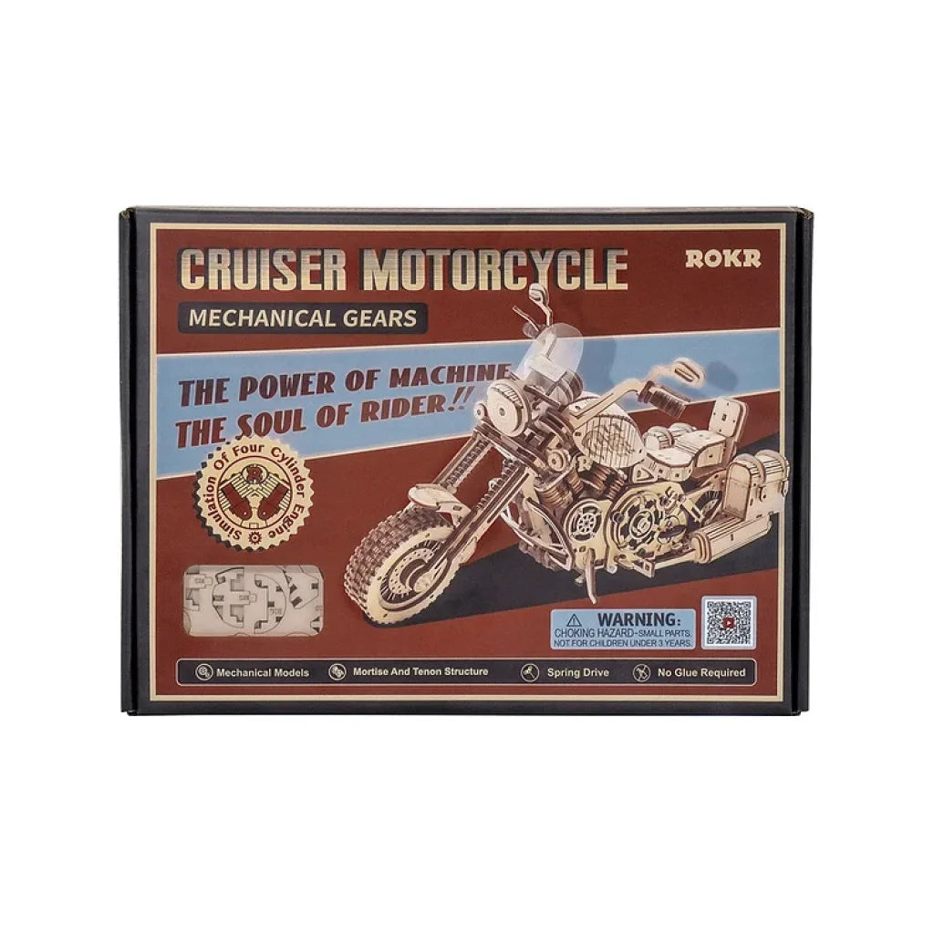 Robotime Rokr Cruiser Motorcycle Lk504 3D Wooden Puzzle Dropship