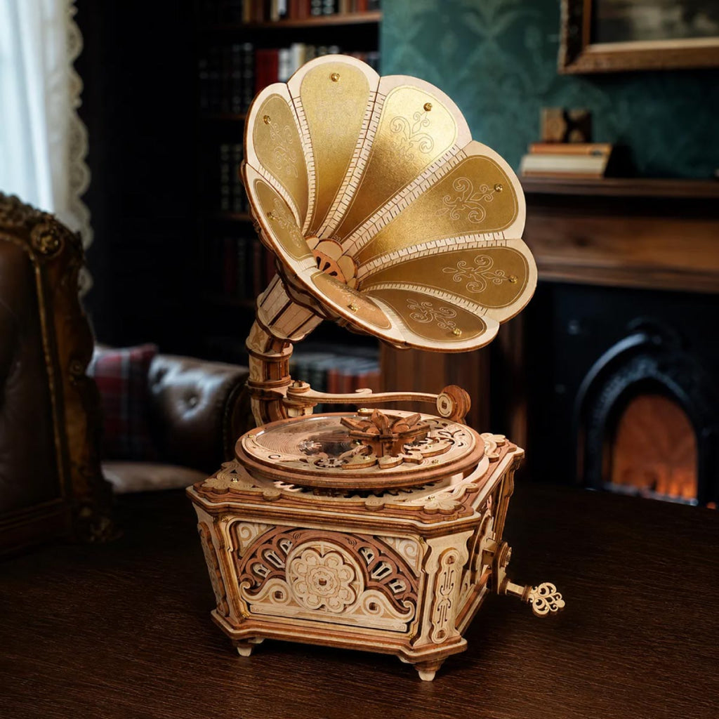 Robotime ROKR Diva Gramophone Music Box Wooden 3D Puzzle AMK82 - Dropship