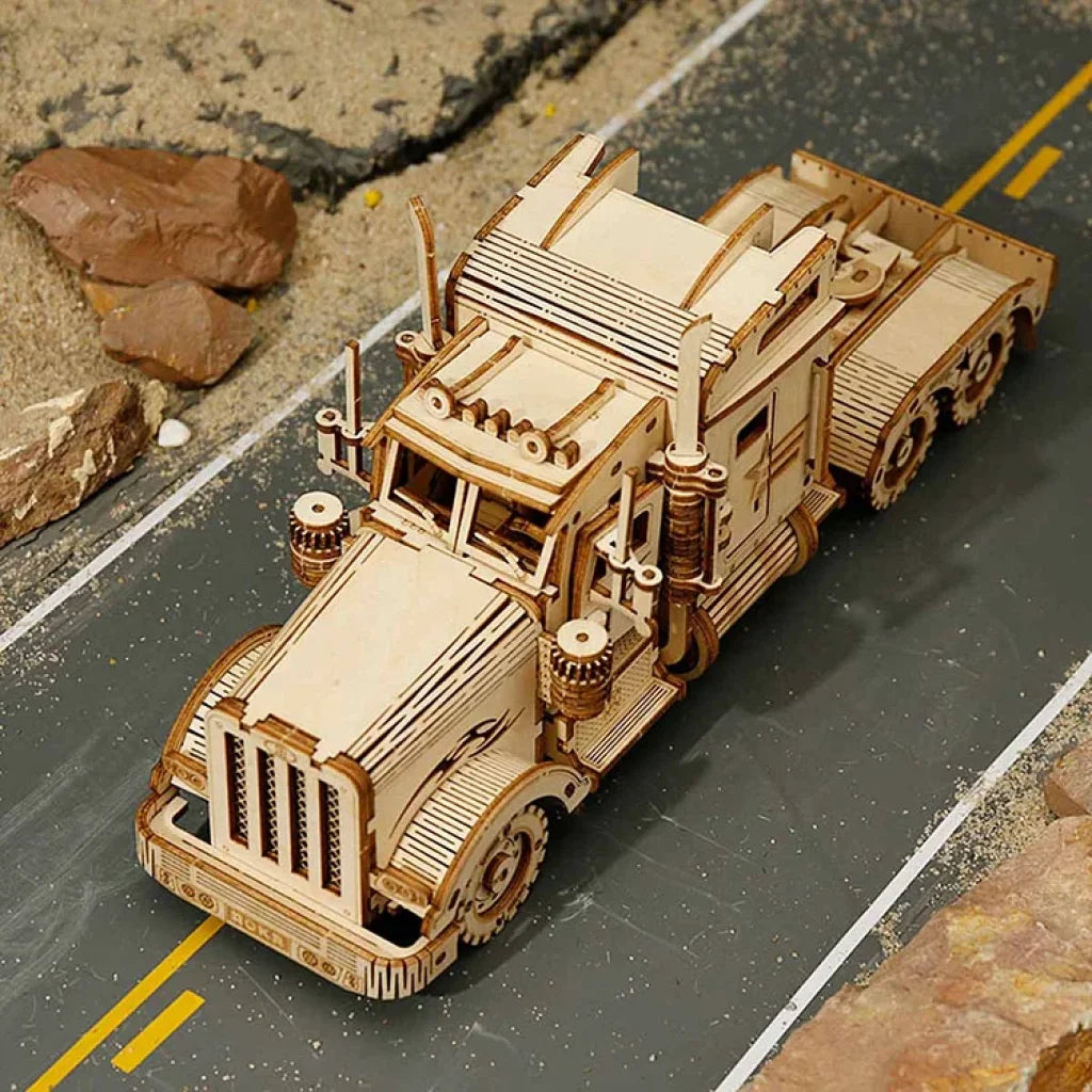 Robotime Rokr Heavy Truck Scale Model 3D Wooden Puzzle Mc502 Dropship
