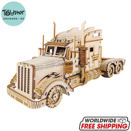 Robotime Rokr Heavy Truck Scale Model 3D Wooden Puzzle Mc502 Dropship