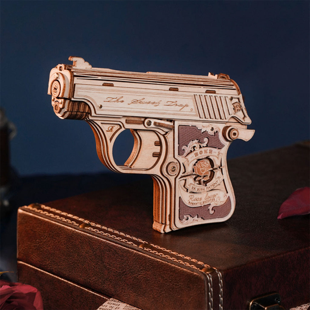 Robotime ROKR Mini Gun Toy Wooden 3D Puzzle LQ502 Dropship