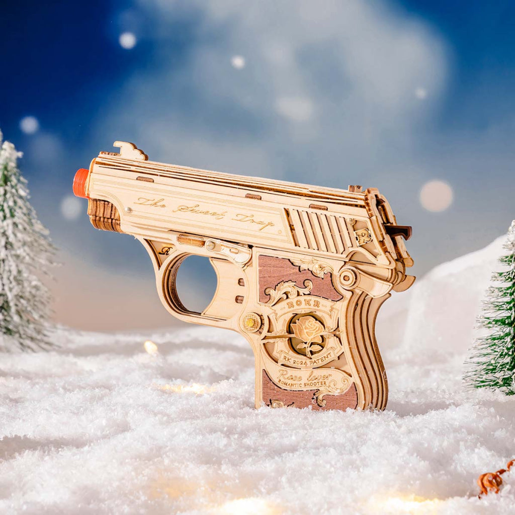 Robotime ROKR Mini Gun Toy Wooden 3D Puzzle LQ502 Dropship