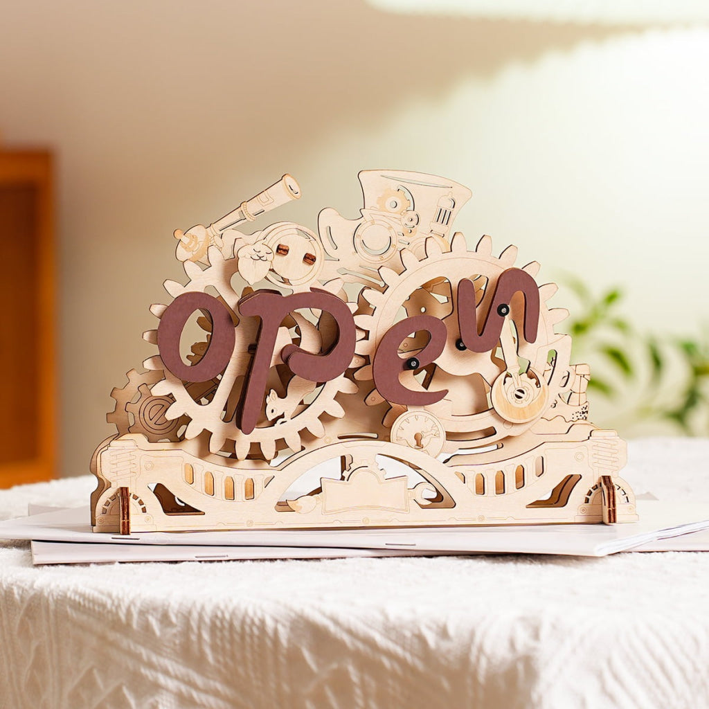 Robotime Rokr Open Closed Sign 3D Wooden Puzzle Lk506 Dropship