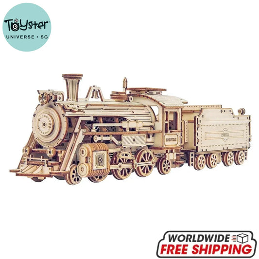 Robotime Rokr Prime Steam Express Train 3D Wooden Puzzle Mc501 Dropship