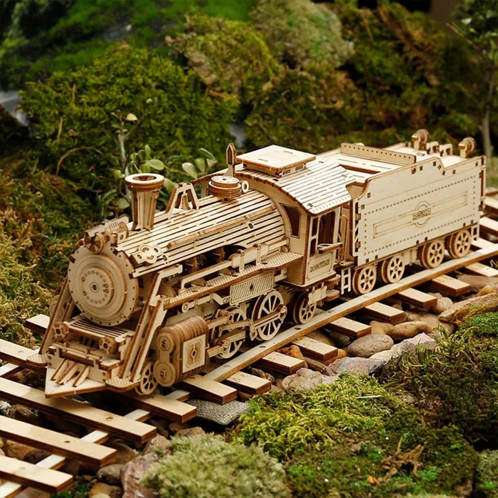 Robotime Rokr Prime Steam Express Train 3D Wooden Puzzle Mc501 Dropship