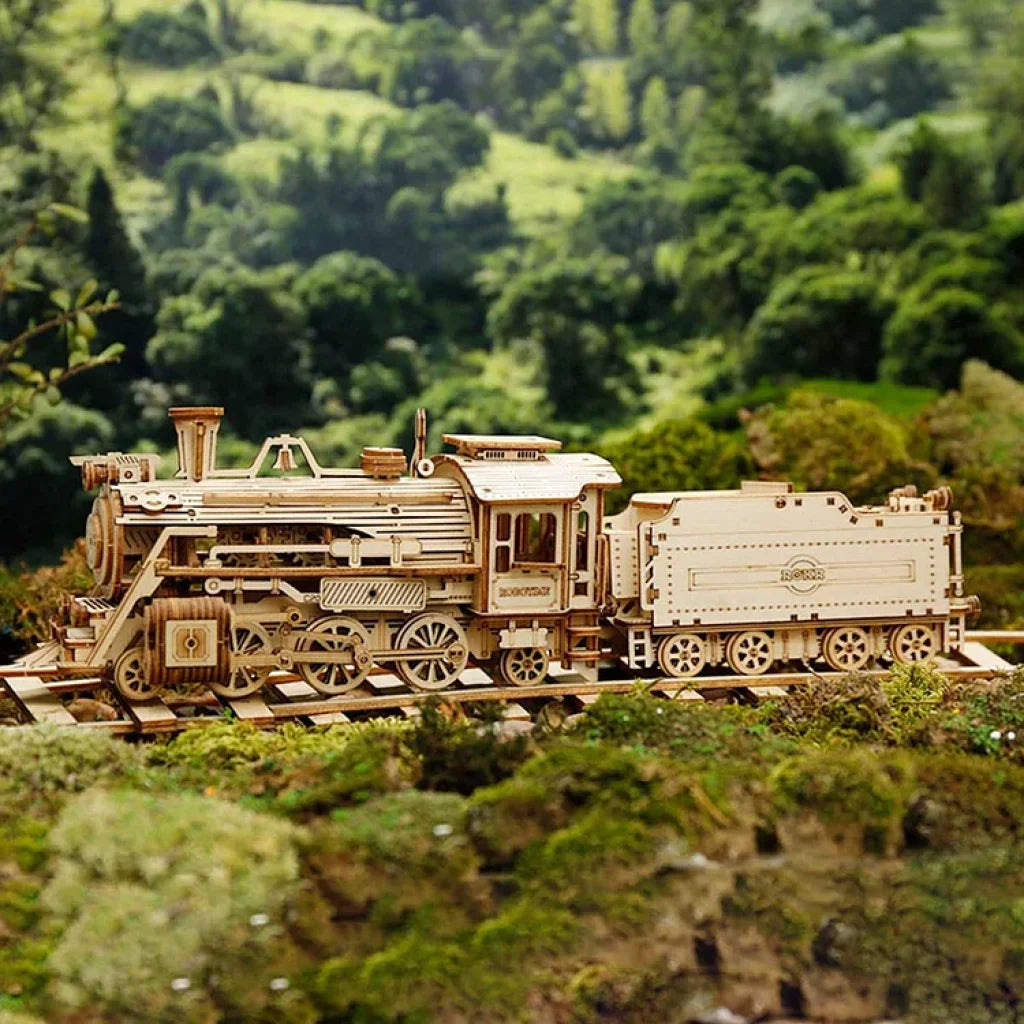 Robotime Rokr Prime Steam Express Train 3D Wooden Puzzle Mc501 Dropship
