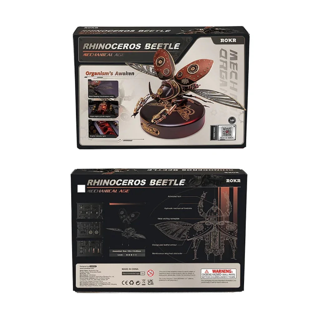 Robotime Rokr Rhinoceros Beetle Model Diy 3D Puzzle Mi01 Dropship