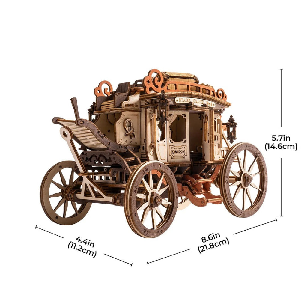 Robotime Rokr Stagecoach Mechanical Music Box 3D Wooden Puzzle Amka1 Dropship