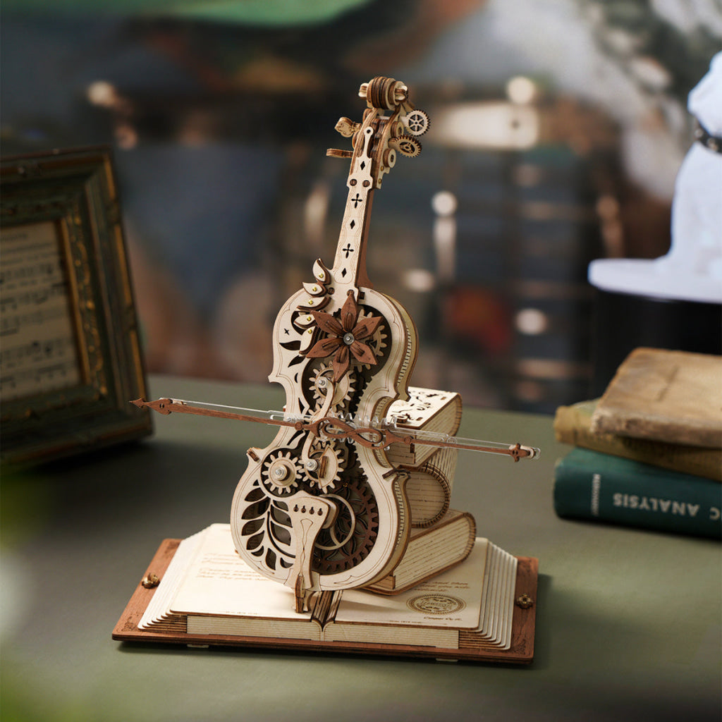Robotime ROKR Symphony of Gorgeous Dreams Mechanical Music Box 3D Wooden Puzzle AMK63M Dropship