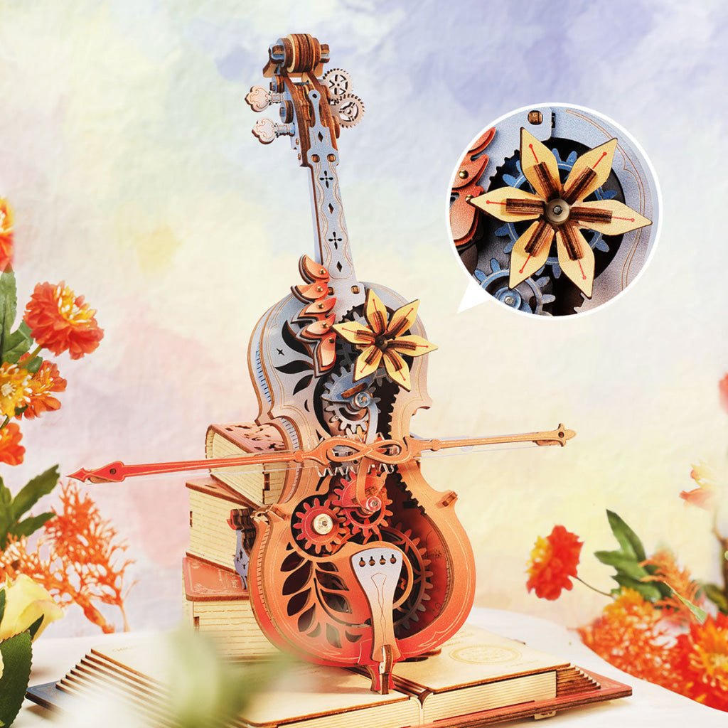 Robotime ROKR Symphony of Gorgeous Dreams Mechanical Music Box 3D Wooden Puzzle AMK63M Dropship
