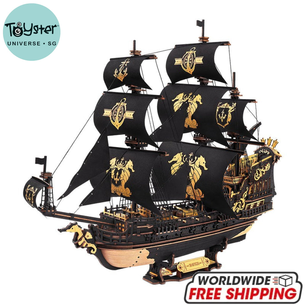 Robotime ROKR The Seahorse Barque 3D Wooden Puzzle MCB02 Dropship
