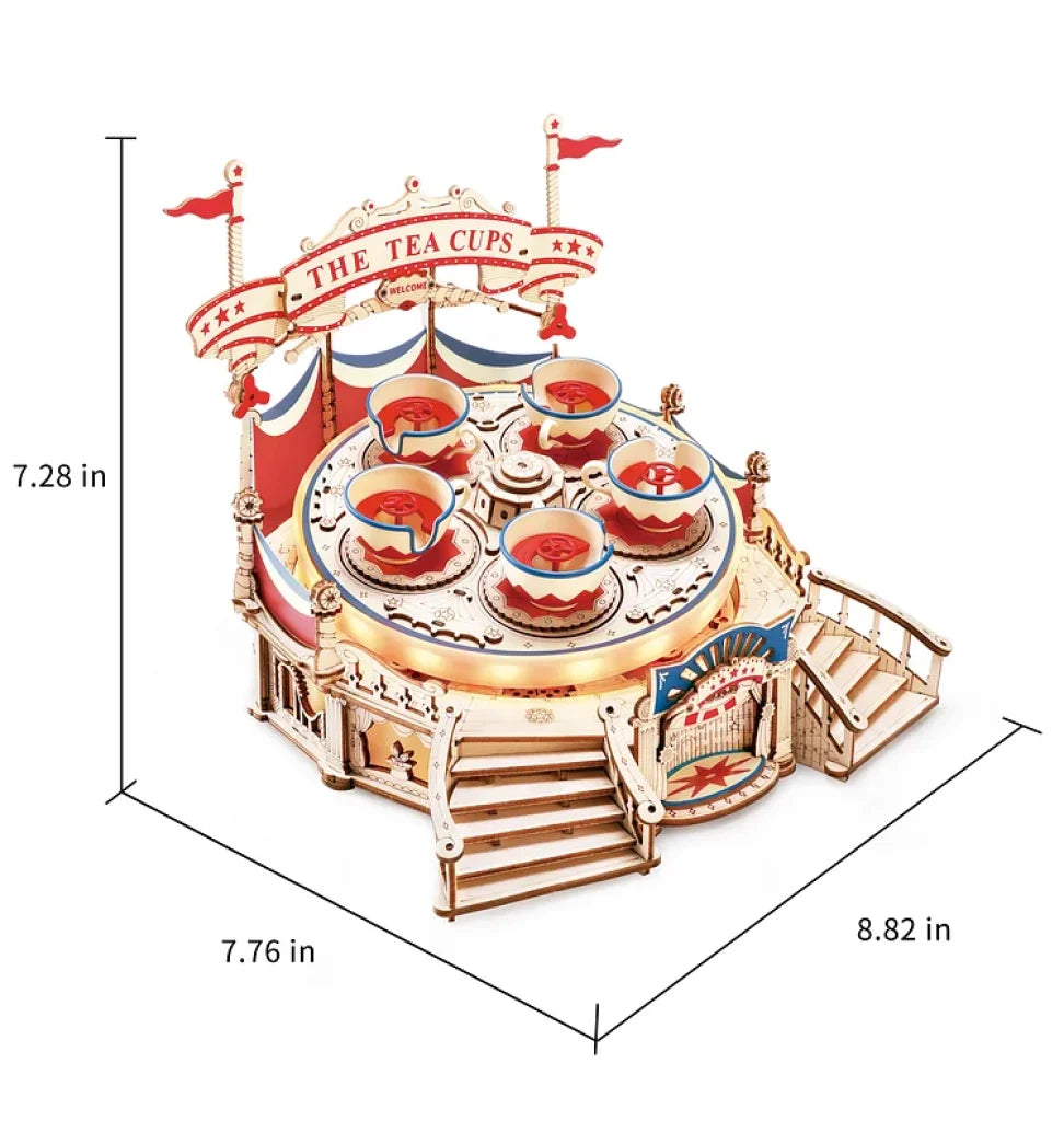 Robotime Rokr Tilt-A-Whirl Diy Music Box 3D Wooden Puzzle Ea04 Dropship