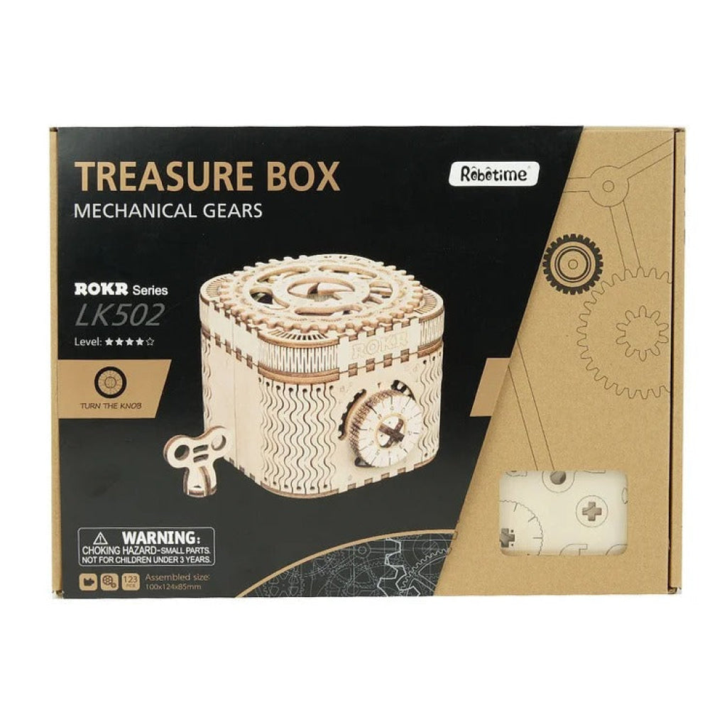Robotime Rokr Treasure Box Mechanical Gears 3D Wooden Puzzle Lk502 Dropship
