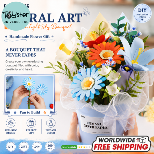Robotime ROKR Twilight Sky Bouquet DIY Flower 3D Puzzle AF03J - Dropship