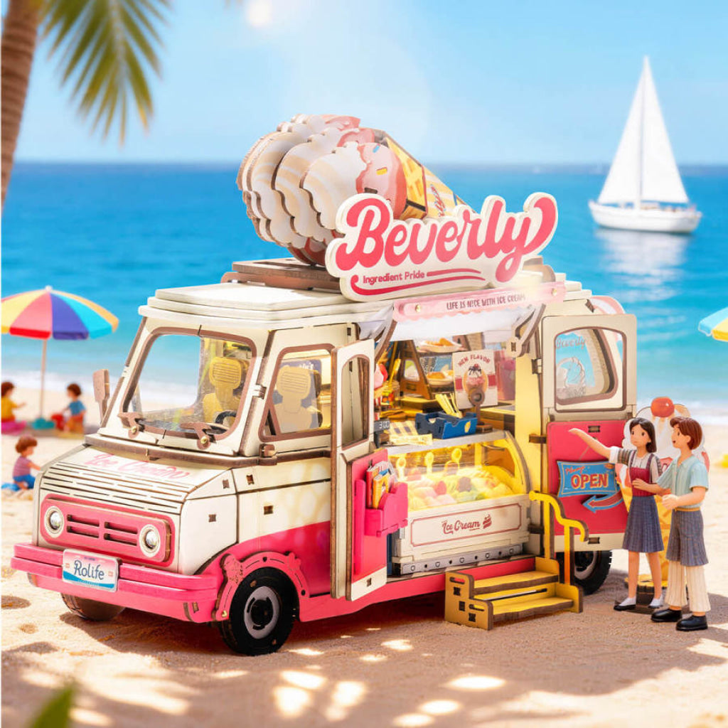 Robotime Rolife 3D Wooden Puzzle - Beverly’s Ice Cream Truck TGS06 - Dropship