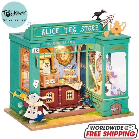 Robotime Rolife Alice’s Tea Store Diy Miniature House Kit Dg156 Dropship