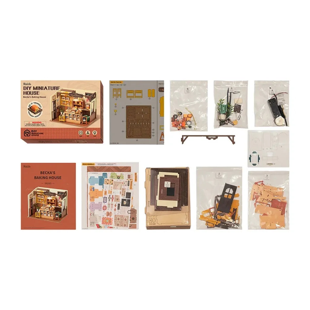 Robotime Rolife Becka’s Baking House Diy Miniature Kit Dg161 Dropship