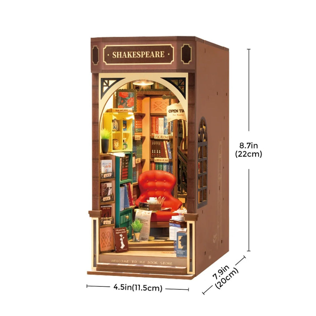 Robotime Rolife Bookstore Diy Book Nook Shelf Insert Kit Tgb07 Dropship