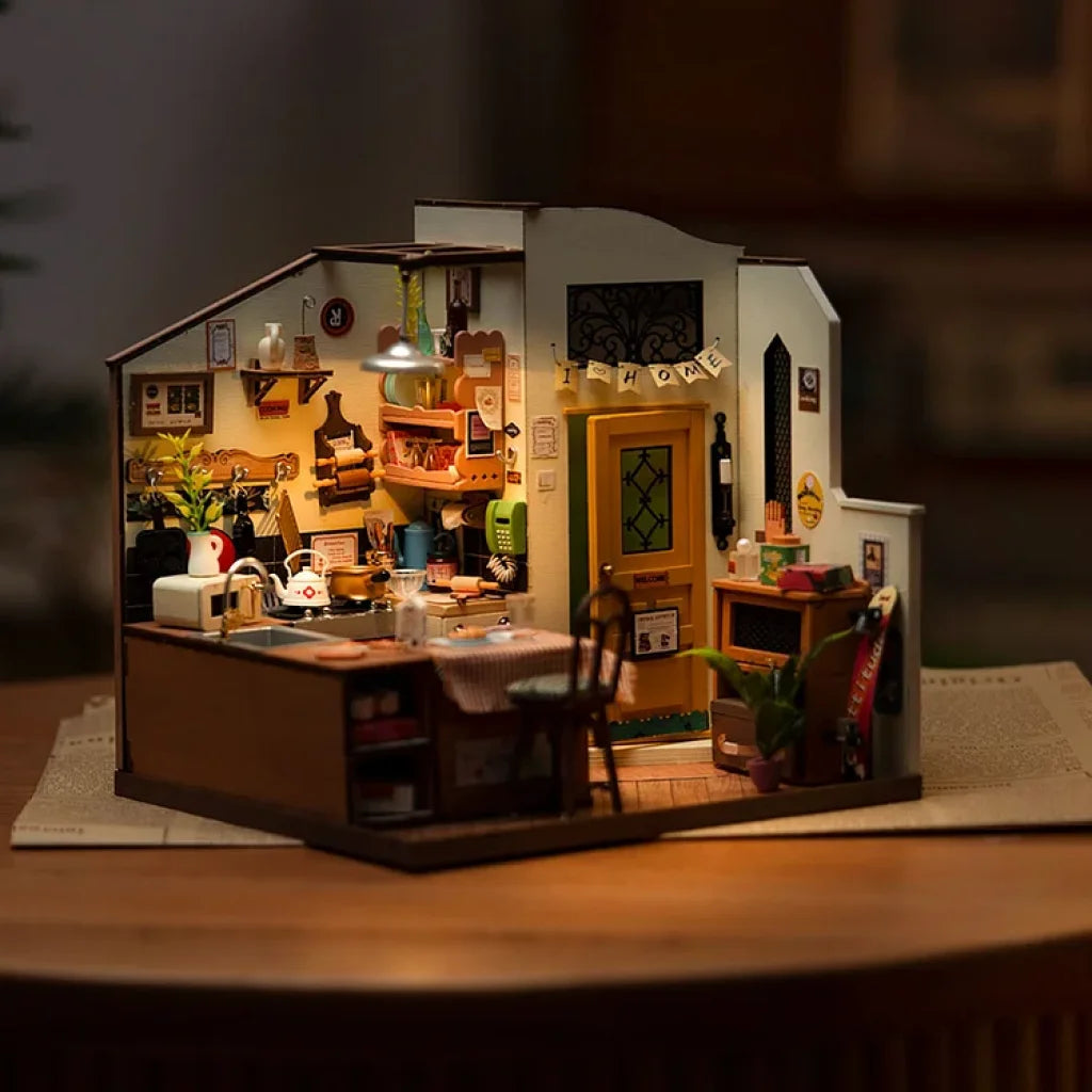 Robotime Rolife Cozy Kitchen Diy Miniature House Kit Dg159 Dropship