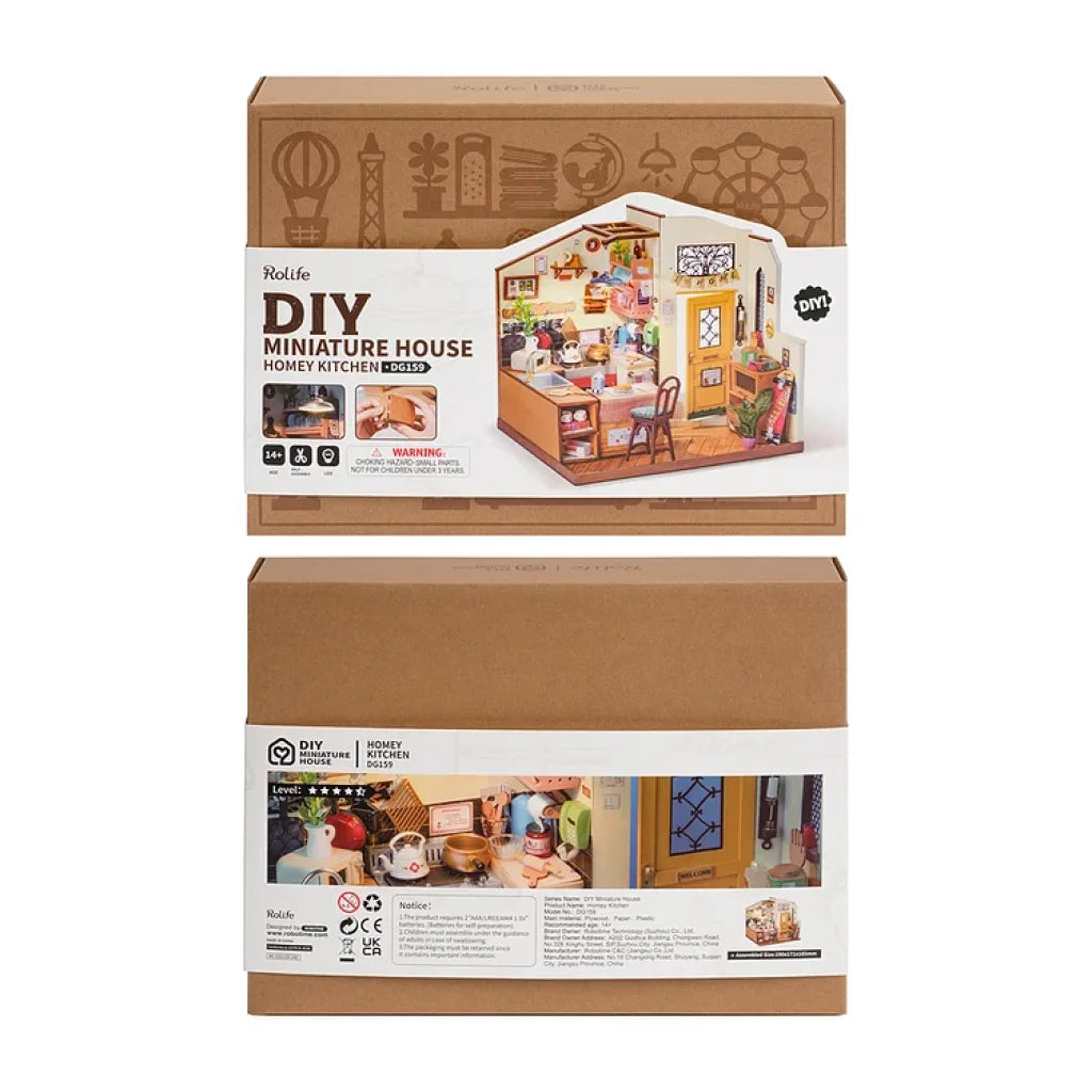 Robotime Rolife Cozy Kitchen Diy Miniature House Kit Dg159 Dropship