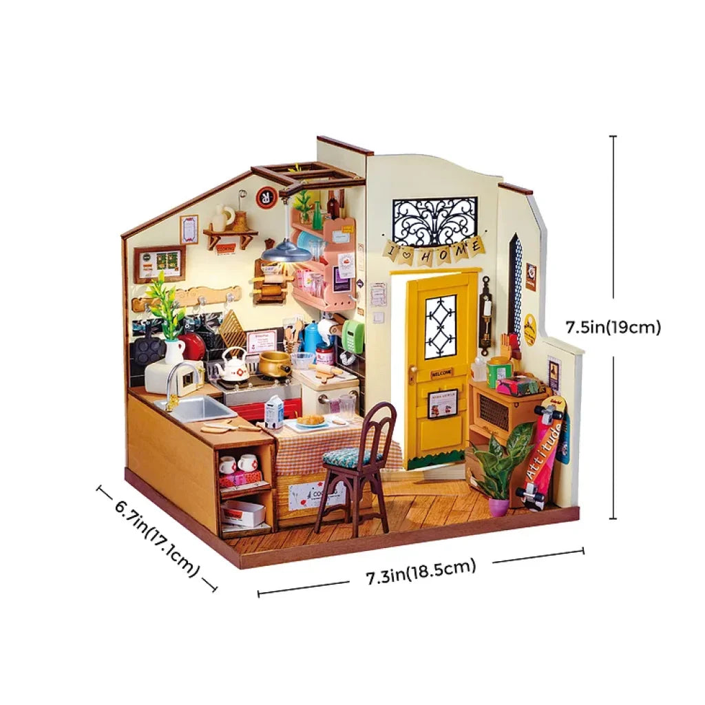 Robotime Rolife Cozy Kitchen Diy Miniature House Kit Dg159 Dropship