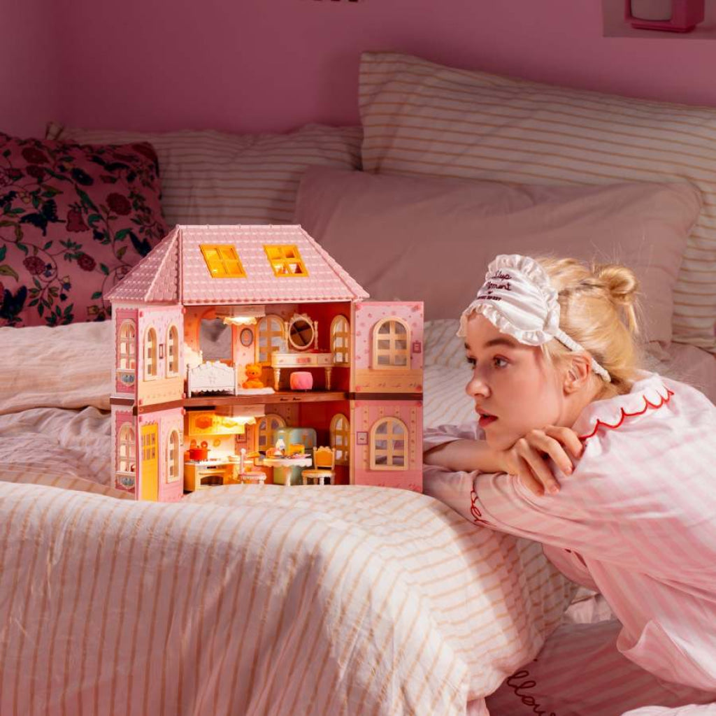 Robotime Rolife DIY Dollhouse Kit- Haley Island Fairy Rose Cottage HH001 - Dropship