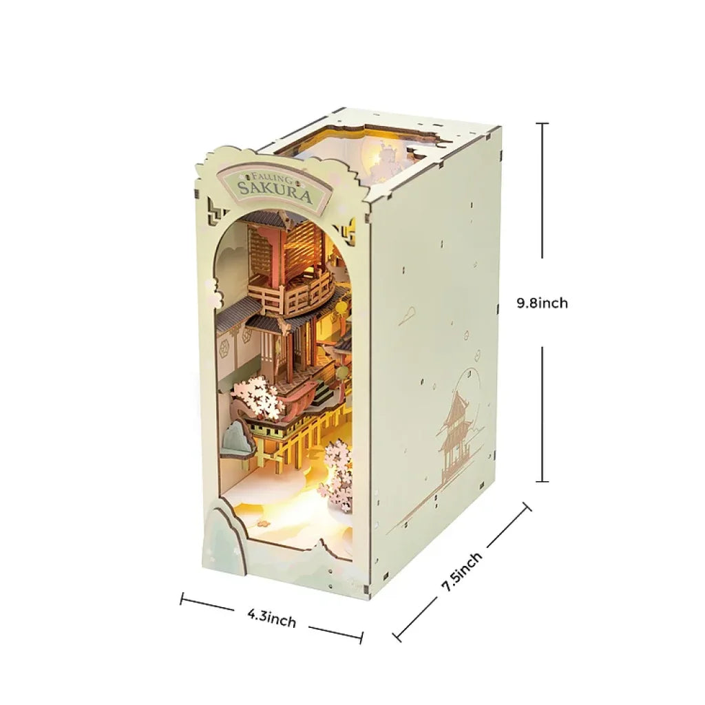 Robotime Rolife Falling Sakura Diy Book Nook Shelf Insert Tgb05 Dropship