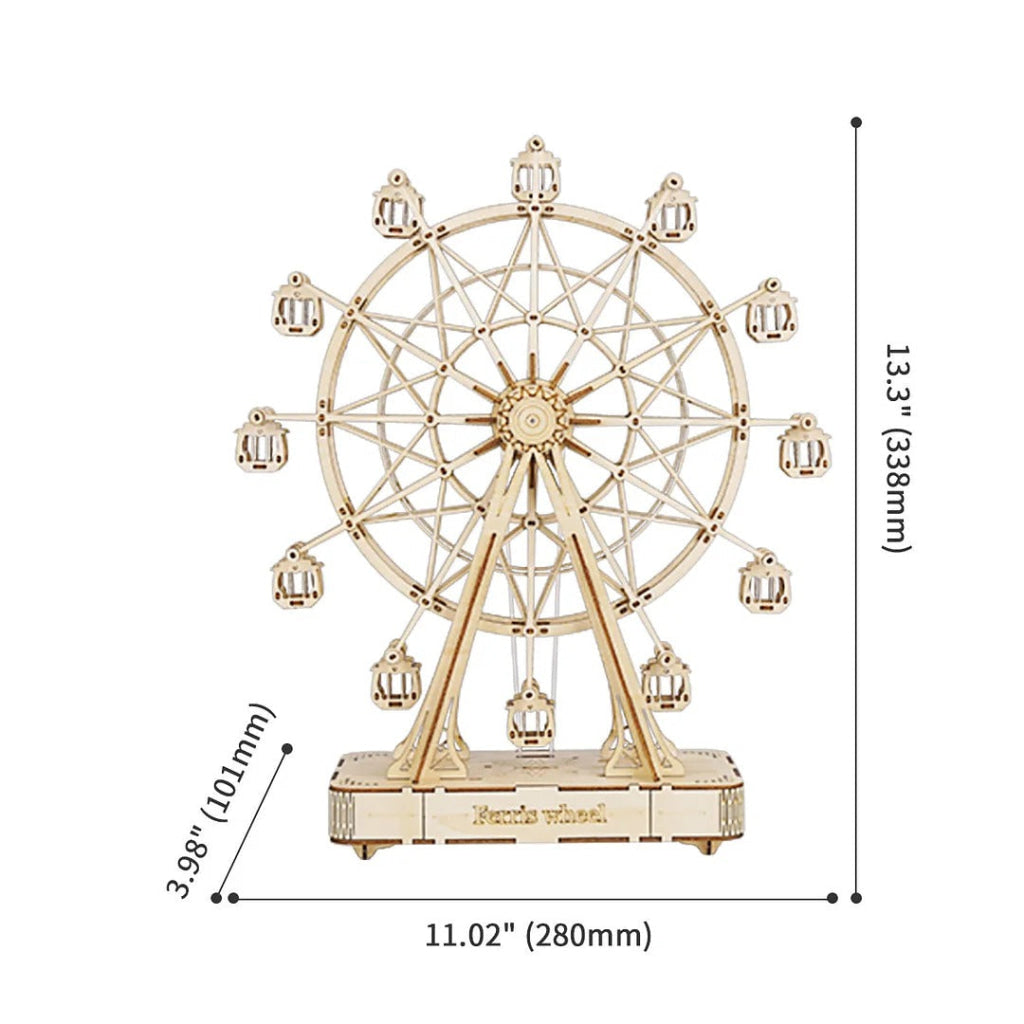 Robotime Rolife Ferris Wheel 3D Wooden Puzzle Music Box Tgn01 Dropship