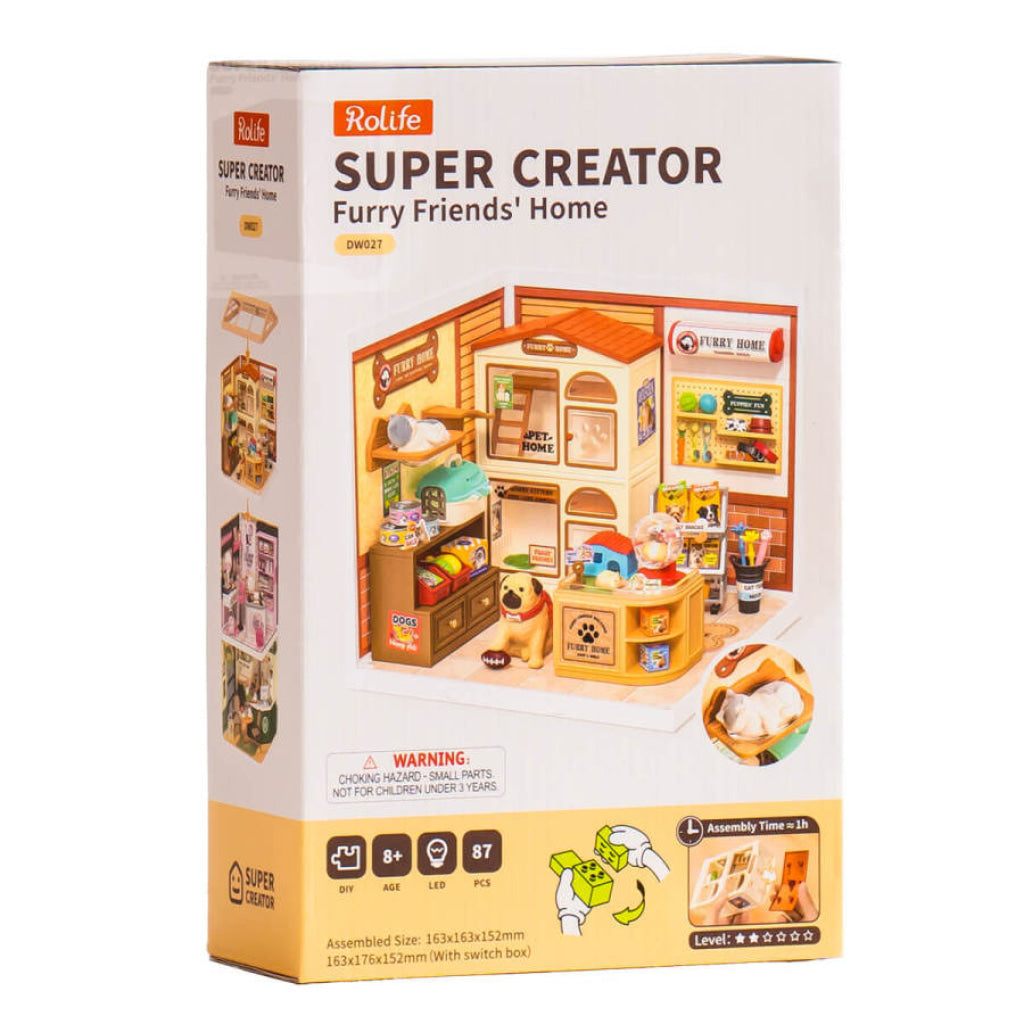 Robotime Rolife Furry Friends’ Home Super Creator Miniature House DW027 - Dropship