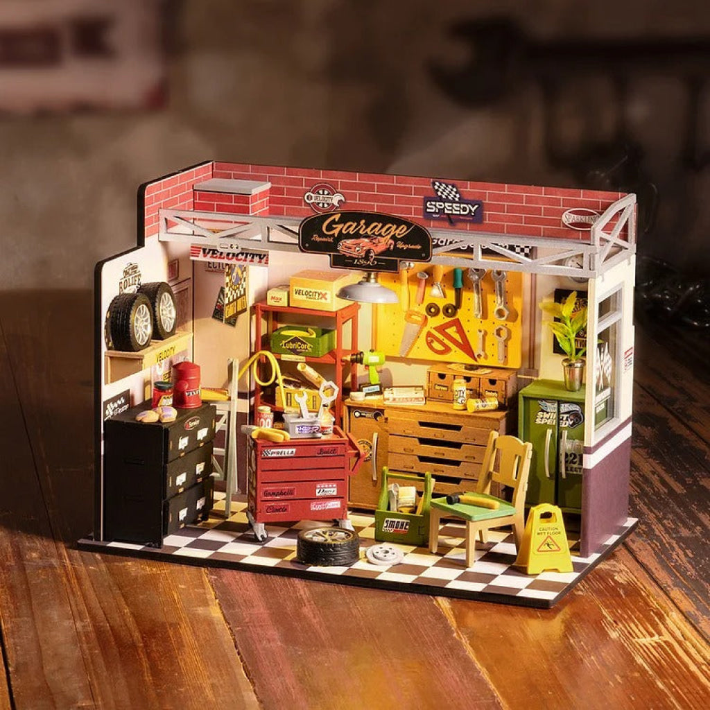 Robotime Rolife Garage Workshop Diy Miniature House Kit Dg165 Dropship